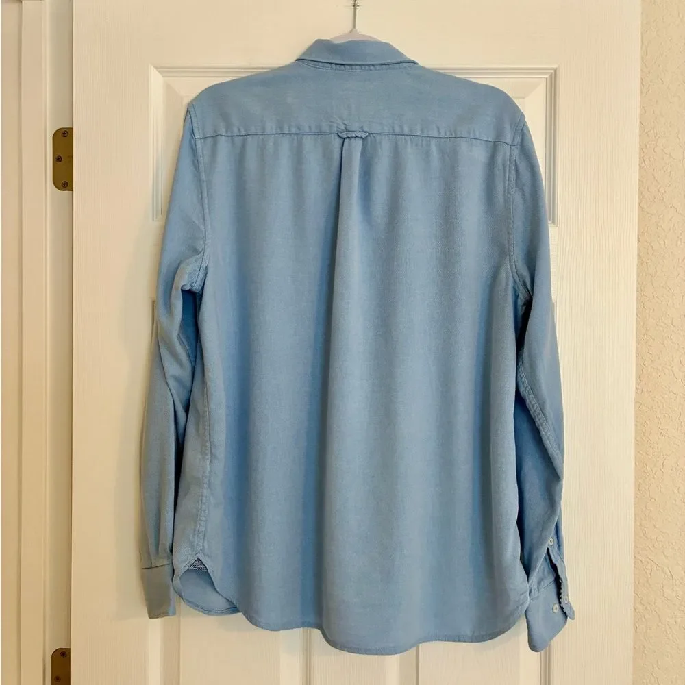 Cactus Man Button Down Shirt Blue Large Soft Smart Casual Preppy Workwear